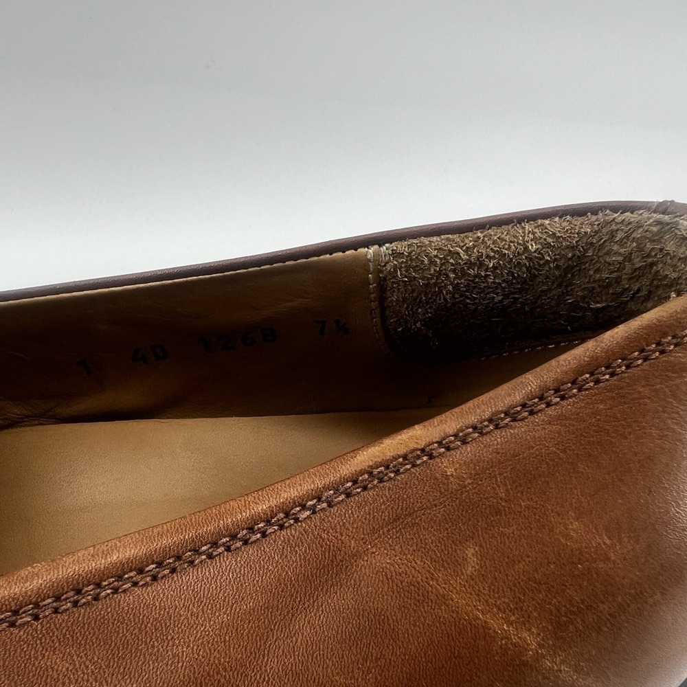 Prada Men's Brown Leather‎ Loafers Shoes Size 7.5 Y2K Era Rubber Sole Italy - Picture 16 of 16